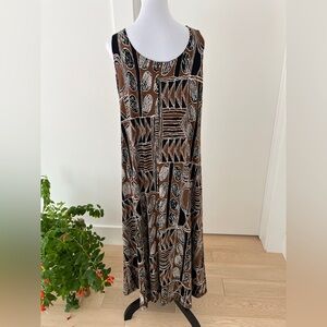 JOSTAR Maxi Dress Sleeveless Scoop Neck A Line Tribal Abstract Stretch Travel
